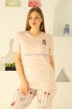 Krem Renk ve Çizgi Desenli 79512 Modal Kumaş Teknur Kadın Büyük Beden Anne Pijama Takımı Krem Renk ve Çizgi Desenli 79512 Modal Kumaş Teknur Kadın Büyük Beden Anne Pijama Takımı, ELİT0079512, Teknur Pijama Takımı