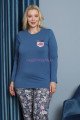 Koyu Mavi Renk Yuvarlak Yaka Teknur P3057 Uzun Kol Pamuklu büyük Beden Kadın Pijama Takımı Koyu Mavi Renk Yuvarlak Yaka Teknur P3057 Uzun Kol Pamuklu büyük Beden Kadın Pijama Takımı, TEKNUR-P3057, Teknur Pijama Takımı
