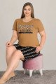 Sarı Renk ve Leopar Desenli Lady 10346 Büyük Beden Battal Boy Şortlu Pijama Takım Sarı Renk ve Leopar Desenli Lady 10346 Büyük Beden Battal Boy Şortlu Pijama Takım, Lady-10346, Lady Pijama Takımı