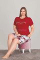Bordo Renk ve Çiçek Desenli Lady 10352 Büyük Beden Battal Boy Şortlu Pijama Takım Bordo Renk ve Çiçek Desenli Lady 10352 Büyük Beden Battal Boy Şortlu Pijama Takım, Lady-10352, Lady Pijama Takımı