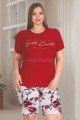 Bordo Renk ve Çiçek Desenli Lady 10352 Büyük Beden Battal Boy Şortlu Pijama Takım Bordo Renk ve Çiçek Desenli Lady 10352 Büyük Beden Battal Boy Şortlu Pijama Takım, Lady-10352, Lady Pijama Takımı