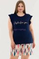 Lacivert Renk ve Desenli Lady 10363 Büyük Beden Battal Boy Şortlu Pijama Takım Lacivert Renk ve Desenli Lady 10363 Büyük Beden Battal Boy Şortlu Pijama Takım, Lady-10363, Lady Pijama Takımı