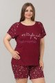 Bordo Renk ve Çiçek Desenli Lady 10378 Büyük Beden Battal Boy Şortlu Pijama Takım Bordo Renk ve Çiçek Desenli Lady 10378 Büyük Beden Battal Boy Şortlu Pijama Takım, Lady-10378, Lady Pijama Takımı
