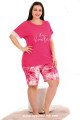 Pembe Renk ve Çiçek Desenli Lady 10396 Büyük Beden Battal Boy Şortlu Pijama Takım Pembe Renk ve Çiçek Desenli Lady 10396 Büyük Beden Battal Boy Şortlu Pijama Takım