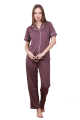 Önden Düğmeli Blackmore 1200, 2 li Mürdüm Renk Kadın Pijama Takımı