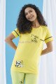 Kısa Kol, Sarı Renkli ve Desenli Teknur 74002 Yazlık Kadın Pijama Takımı Kısa Kol, Sarı Renkli ve Desenli Teknur 74002 Yazlık Kadın Pijama Takımı, Teknur-74002, Kısa Kollu Pijama Takımları