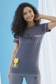 Kısa Kol, Füme Renkli ve Desenli Teknur 74005 Yazlık Kadın Pijama Takımı Kısa Kol, Füme Renkli ve Desenli Teknur 74005 Yazlık Kadın Pijama Takımı, Teknur-74005, Kısa Kollu Pijama Takımları