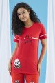 Kısa Kol, Kırmızı Renkli ve Desenli Teknur 74006 Yazlık Kadın Pijama Takımı Kısa Kol, Kırmızı Renkli ve Desenli Teknur 74006 Yazlık Kadın Pijama Takımı, Teknur-74006, Kısa Kollu Pijama Takımları
