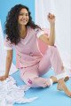 Kısa Kol, Pembe - Beyaz Renkli ve Desenli Teknur 74031 Yazlık Kadın Pijama Takımı Kısa Kol, Pembe - Beyaz Renkli ve Desenli Teknur 74031 Yazlık Kadın Pijama Takımı, Teknur-74031, Kısa Kollu Pijama Takımları