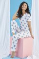 Kısa Kol, Beyaz Renkli ve Mavi Pauntiyeli Teknur 74047 Yazlık Kadın Pijama Takımı Kısa Kol, Beyaz Renkli ve Mavi Pauntiyeli Teknur 74047 Yazlık Kadın Pijama Takımı, Teknur-74047, Kısa Kollu Pijama Takımları
