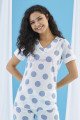 Kısa Kol, Beyaz Renkli ve Mavi Pauntiyeli Teknur 74047 Yazlık Kadın Pijama Takımı Kısa Kol, Beyaz Renkli ve Mavi Pauntiyeli Teknur 74047 Yazlık Kadın Pijama Takımı, Teknur-74047, Kısa Kollu Pijama Takımları