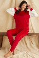 Kırmızı Renk Kadife Kumaş Önü Yazılı Teknur 52054 Uzun Kol Kadın Pijama Takımı Kırmızı Renk Kadife Kumaş Önü Yazılı Teknur 52054 Uzun Kol Kadın Pijama Takımı, Teknur-52054, Teknur Pijama Takımı