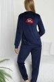 Lacivert Renk Kadife Kumaş Arkası Desenli Teknur 52083 Uzun Kol Kadın Pijama Takımı Lacivert Renk Kadife Kumaş Arkası Desenli Teknur 52083 Uzun Kol Kadın Pijama Takımı, Teknur-52083, Teknur Pijama Takımı