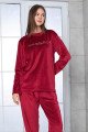 Bordo Renk Önü Mottolu Teknur 52159 Uzun Kol Kadın Kadife Pijama Takımı Bordo Renk Önü Mottolu Teknur 52159 Uzun Kol Kadın Kadife Pijama Takımı, Teknur-52159, Teknur Pijama Takımı