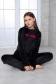 Siyah Renk Önü Mottolu Teknur 52164 Uzun Kol Kadın Kadife Pijama Takımı Siyah Renk Önü Mottolu Teknur 52164 Uzun Kol Kadın Kadife Pijama Takımı, Teknur-52164, Teknur Pijama Takımı