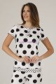 Kısa Kol, Beyaz Renk ve Siyah Puantiyeli Teknur 73561 Yazlık Kadın Modal Pijama Takımı Kısa Kol, Beyaz Renk ve Siyah Puantiyeli Teknur 73561 Yazlık Kadın Modal Pijama Takımı, Teknur-73561, Kısa Kollu Pijama Takımları