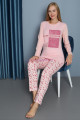 Pembe Renk Yuvarlak Yaka Teknur P2061 Uzun Kol Pamuklu Kumaş Kadın Pijama Takımı Pembe Renk Yuvarlak Yaka Teknur P2061 Uzun Kol Pamuklu Kumaş Kadın Pijama Takımı, TEKNUR-P2061, Teknur Pijama Takımı