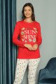 Kırmızı Renkli Yuvarlak Yaka Teknur P2076 Uzun Kol Pamuklu Kumaş Kadın Pijama Takımı Kırmızı Renkli Yuvarlak Yaka Teknur P2076 Uzun Kol Pamuklu Kumaş Kadın Pijama Takımı, TEKNUR-P2076, Teknur Pijama Takımı