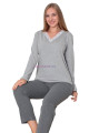 Gri Renk, V Yakalı, Uzun Kollu ve Pamuklu Kumaş Teknur 2263 Kadın Pijama Takımı Gri Renk, V Yakalı, Uzun Kollu ve Pamuklu Kumaş Teknur 2263 Kadın Pijama Takımı, QS-TEKNUR-P2263-M, Teknur Pijama Takımı, QS-TEKNUR-P2263-M