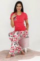 Fuşya Renk ve Çiçek Desenli 12531 Kısa Kol Kadın Lady Pijama Takımı Fuşya Renk ve Çiçek Desenli 12531 Kısa Kol Kadın Lady Pijama Takımı, ELİT0012531-M, Kısa Kollu Pijama Takımları, ELİT0012531-M