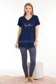 Lacivert Renk ve Desenli Lady 12576 Kadın Uzun Taytlı Kadın Pijama Takımı Lacivert Renk ve Desenli Lady 12576 Kadın Uzun Taytlı Kadın Pijama Takımı