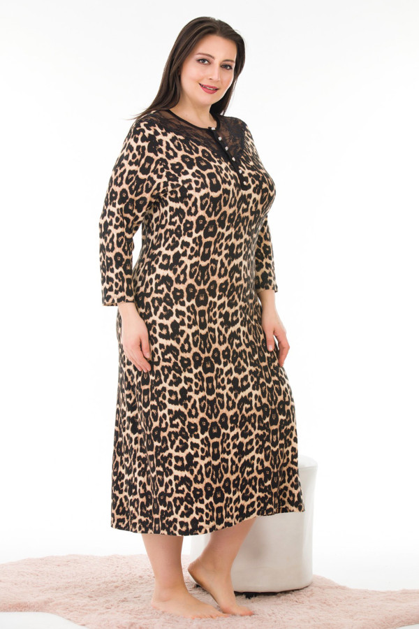 Kadın Leopar Desenli Lady 7244 Büyük Beden Elbise, Anne Gecelik Kadın Leopar Desenli Lady 7244 Büyük Beden Elbise, Anne Gecelik, Lady-7244-2XL, Lady Pijama Takımı, Lady-7244-2XL