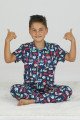 Koyu Mavi Renk ve Kedi Desenli Teknur 45617 Pamuk Önden Düğmeli Erkek Çocuk Pijama Takımı Koyu Mavi Renk ve Kedi Desenli Teknur 45617 Pamuk Önden Düğmeli Erkek Çocuk Pijama Takımı, Teknur-45617, Teknur Pijama Takımı