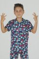 Koyu Mavi Renk ve Kedi Desenli Teknur 45617 Pamuk Önden Düğmeli Erkek Çocuk Pijama Takımı Koyu Mavi Renk ve Kedi Desenli Teknur 45617 Pamuk Önden Düğmeli Erkek Çocuk Pijama Takımı, Teknur-45617, Teknur Pijama Takımı