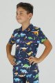 Lacivert Renk ve Dinozor Desenli Teknur 45618 Pamuk Önden Düğmeli Erkek Çocuk Pijama Takımı Lacivert Renk ve Dinozor Desenli Teknur 45618 Pamuk Önden Düğmeli Erkek Çocuk Pijama Takımı, Teknur-45618, Teknur Pijama Takımı
