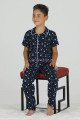 Siyah Renk ve Galaksi Desenli Teknur 45623 Pamuk Önden Düğmeli Erkek Çocuk Pijama Takımı Siyah Renk ve Galaksi Desenli Teknur 45623 Pamuk Önden Düğmeli Erkek Çocuk Pijama Takımı, Teknur-45623, Teknur Pijama Takımı