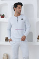 Ekru Renk, Pamuk, Uzun Kol, Erdeniz 0300 Erkek Pijama Takımı, 8509990013448, Erkek Pijama Takımı, 8509990013448