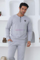 Gri Renkli, Pamuk İnterlok Kumaş, Uzun Kollu, Erdeniz 0300 Erkek Pijama Takımı, 8509990013486, Erkek Pijama Takımı, 8509990013486