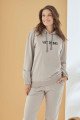 Gri Renk Uzun Kol Kapüşonlu Teknur 16351 Kadın Spor Eşofman Takımı, TKNR-16351, Teknur Pijama Takımı