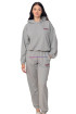 Gri Renk Uzun Kol ve  Kapüşonlu Teknur 2911 Kadın Spor Eşofman Takımı