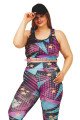 Karışık Renkli ve Desenli Lady 1502 Kadın Yüksek Bel Büyük Beden Büstiyerli Taytlı Spor Takım, LADY-1502, Lady Pijama Takımı