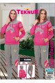 Pembe ve Gri Renkli Teknur 16006 Kadın 2 li Bayan Spor Eşofman Takımı - 