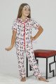 Pembe Renk ve Çilek Desenli Teknur 40604 Pamuk Önden Düğmeli Kız Çocuk Pijama Takımı