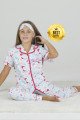 Beyaz Renk ve Kelebek Desenli Teknur 40616 Pamuk Önden Düğmeli Kız Çocuk Pijama Takımı Beyaz Renk ve Kelebek Desenli Teknur 40616 Pamuk Önden Düğmeli Kız Çocuk Pijama Takımı, Teknur-40616, Teknur Pijama Takımı