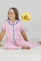 Pembe Renk ve Kedi Desenli Teknur 40658 Pamuk Önden Düğmeli Kız Çocuk Pijama Takımı Pembe Renk ve Kedi Desenli Teknur 40658 Pamuk Önden Düğmeli Kız Çocuk Pijama Takımı, Teknur-40658, Teknur Pijama Takımı