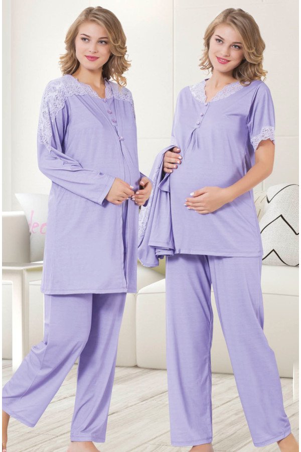 Jenika Lohusa Giyim 3lü Sabahlıklı Hamile Pijaması - Sabahlıklı Lohusa Pijama Takımı Jenika Lohusa Giyim 3lü Sabahlıklı Hamile Pijaması - Sabahlıklı Lohusa Pijama Takımı, Jenika23264, Lohusa - Hamile Pijama Takımları
