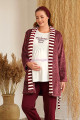 Bordo Renk BAHA 4419 Uzun Kol 3lü ve Wellsoft Sabahlıklı Hamile Pijama Takım Set, BaHa-Bordo-4419, Lohusa - Hamile Pijama Takımları