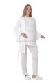 Ekru Renk Dantel Detaylı Derin Patlı, Erdeniz 3420 Uzun Kol ve Sabahlıklı 3lü Lohusa Pijama Takımı, 8509990003012, Lohusa - Hamile Pijama Takımları, 8509990003012