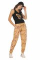 Kadın Sarı Renk ve Çiçek Desenli Lady 10024 Şalvar Pijama Takımı