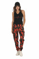 Kadın Siyah Renk ve Çiçek Desenli Lady 10028 Şalvar Pijama Takımı-Lady
