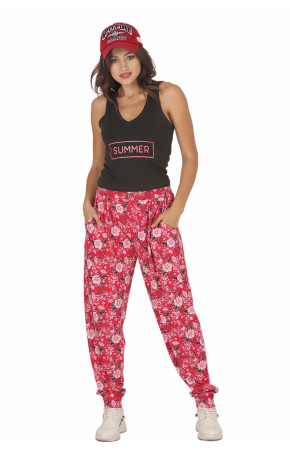 Kadın Siyah Renk ve Çiçek Desenli Lady 10033 Şalvar Pijama Takımı