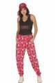 Kadın Siyah Renk ve Çiçek Desenli Lady 10033 Şalvar Pijama Takımı