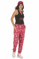 Kadın Siyah Renk ve Çiçek Desenli Lady 10033 Şalvar Pijama Takımı-Lady