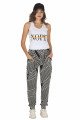 Kadın Beyaz Renk ve Çizgi Desenli Lady 10034 Şalvar Pijama Takımı