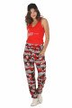 Kadın Kırmızı Renk ve Çiçek Desenli Lady 10036 Şalvar Pijama Takımı Kadın Kırmızı Renk ve Çiçek Desenli Lady 10036 Şalvar Pijama Takımı, ELT0010036-ML, Kısa Kollu Pijama Takımları