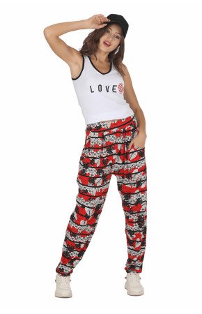Kadın Beyaz Renk ve Çiçek Desenli Lady 10038 Şalvar Pijama Takımı